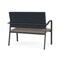 Lesro Newport 2 Seat Tandem Seating Metal Frame No Center Arms, Charcoal, RS Night Sky Back, MD Farro Seat NP1501 - alternate 2